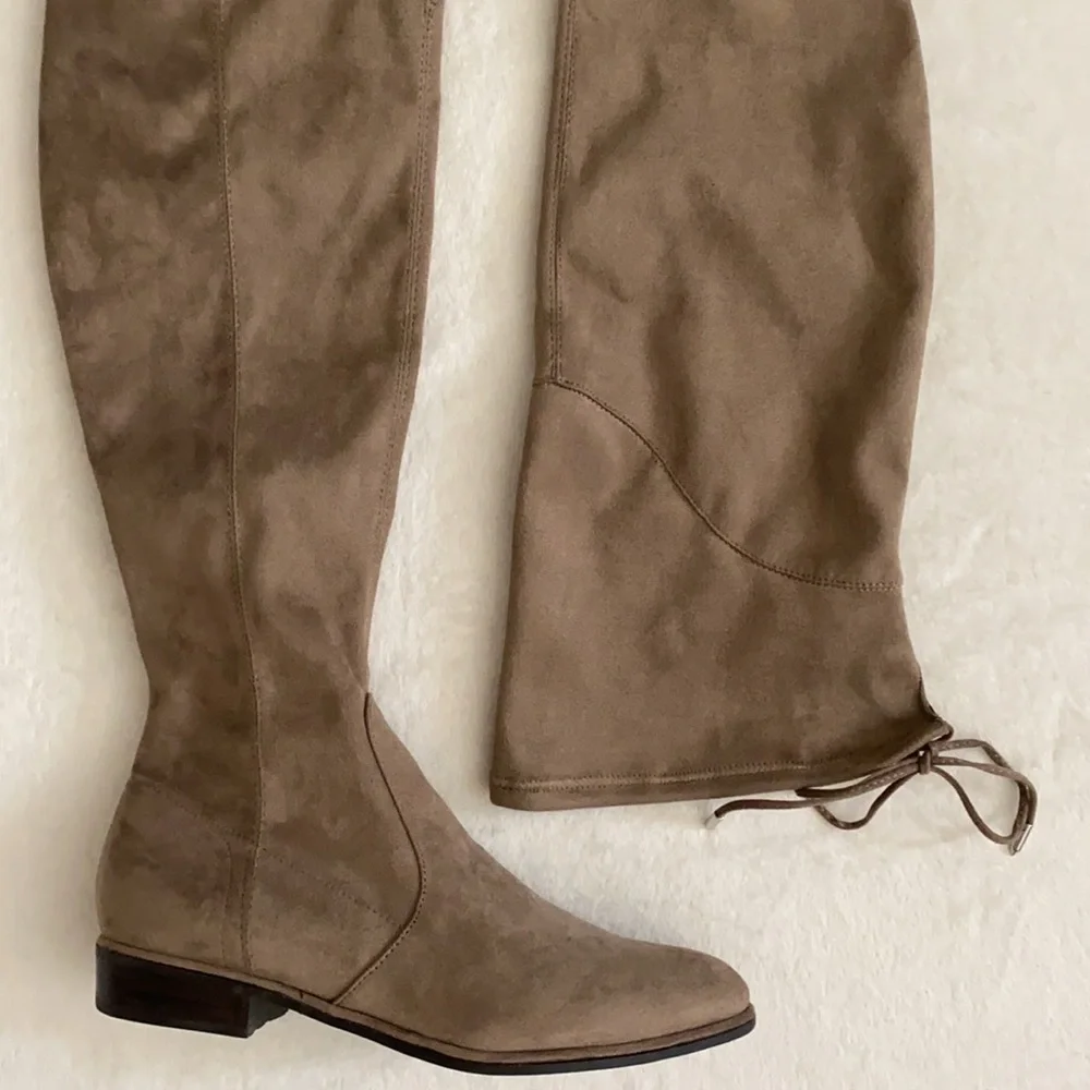 {NWOT} Marc Fisher | Hulie Over the Knee Boots Faux Suede MFHULIE Taupe (8.5 M)